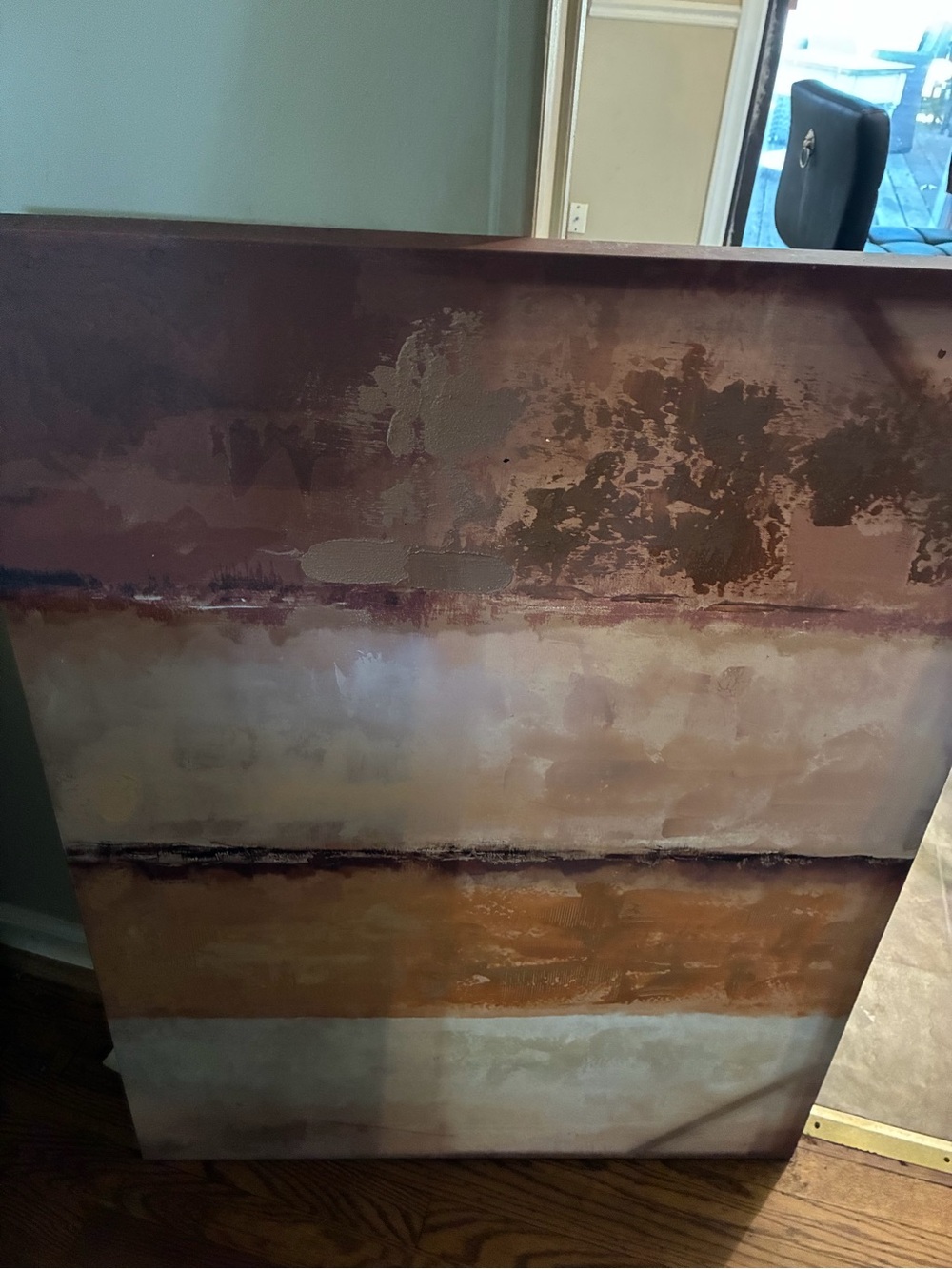 Abstract Layered Wall Art in Brown and Rust by